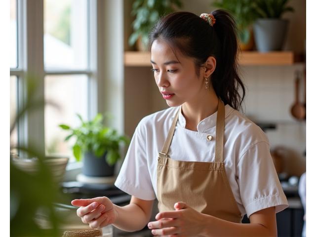 Founder sharing cooking passion at EmberSprout Kitchen