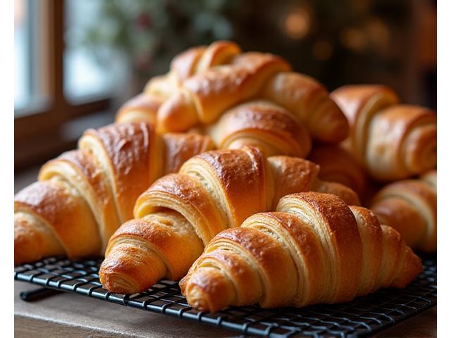Fluffy French croissants